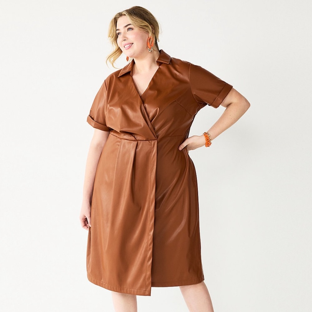 Nine West Faux Leather Dress